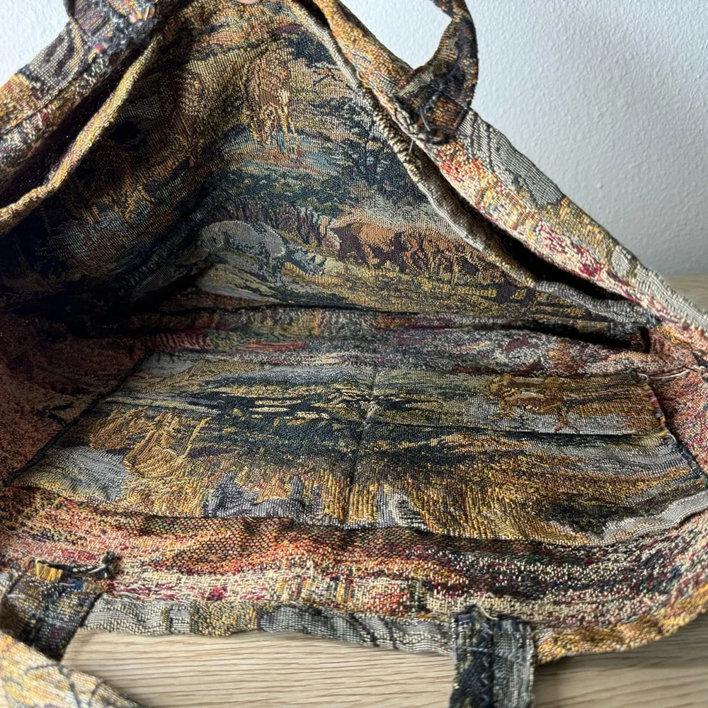 Unbranded‎ Vintage Safari Elephant Tapestry Hand Bag Tote - Damaged SEE DETAILS